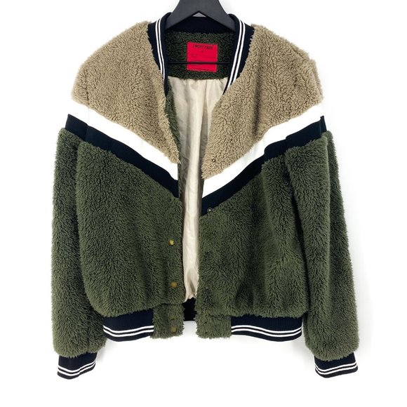 EMORY PARK Chevron ColorBlock Sherpa Bomber Jacket - Picture 11 of 16